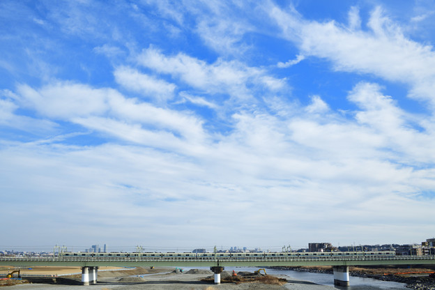 Photos: 多摩川橋梁を渡る小田急電鉄8000形電車