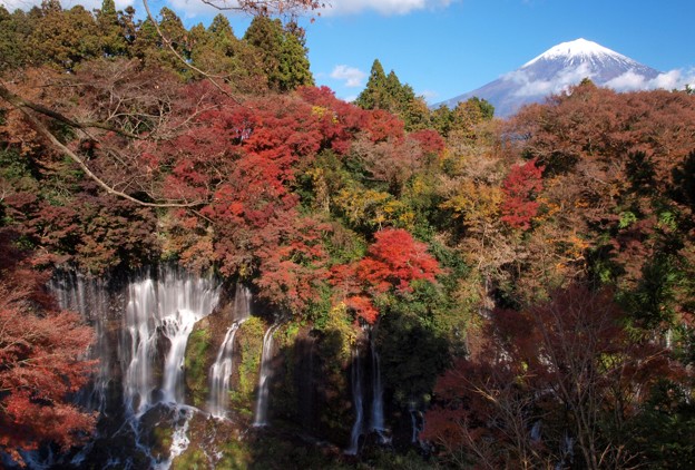Photos: 紅葉が飾る滝。