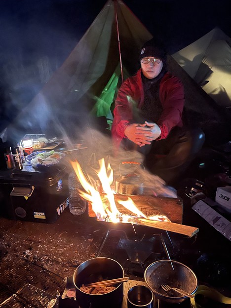 11月初旬の夜キャンプ　寒いミムミム
