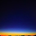 富士と夕日と星