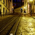 ケーブルカーの線路-Lisbon, Portugal