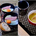 朝食も楽し-奈良県天川村：松林オートキャンプ場