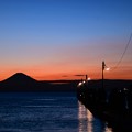 原岡桟橋の夕富士