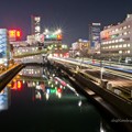 Photos: 夜の帷子川と横浜駅