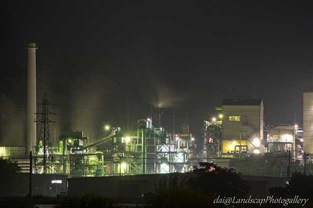 信越化学工業磯辺工場夜景