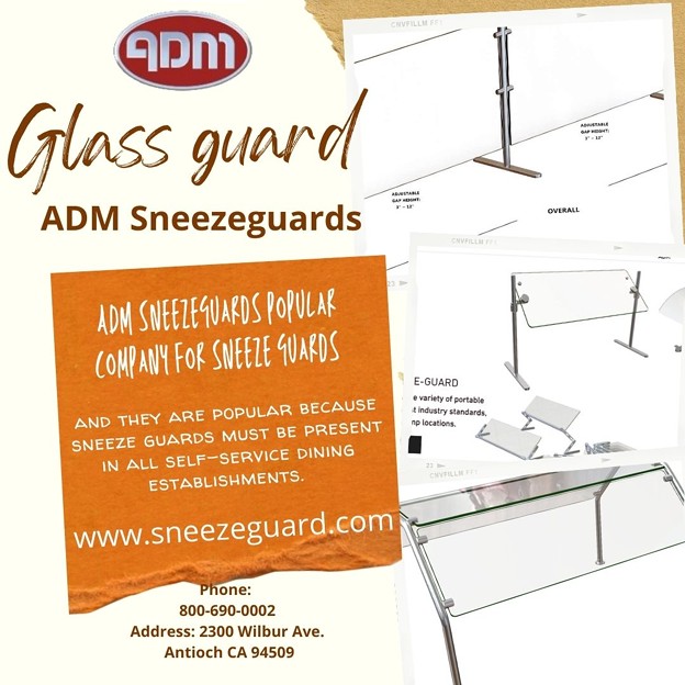 Glass guard | Sneeze guard barackets | ADM Sneezeguards