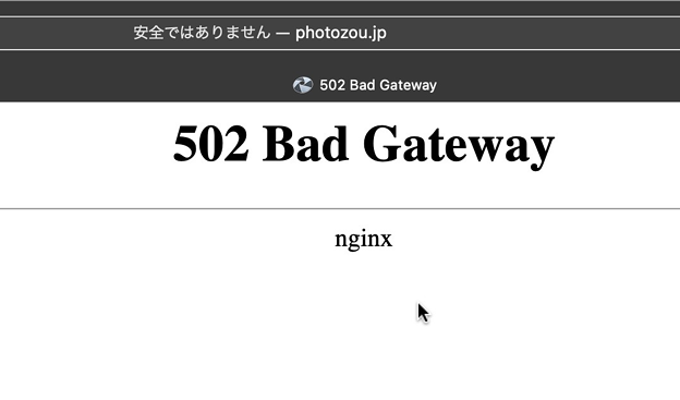 フォト蔵のクズ対応：アップロードさせないように「502 Bac Gateway」- 2