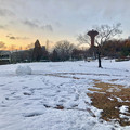 雪が積もった小牧市の桃花台中央公園 - 2