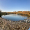 iPhone 12 Miniの超広角カメラで撮影した築水池のパノラマ写真