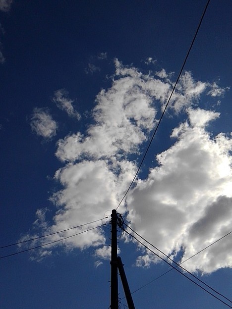 電柱の奥の雲（10月29日）