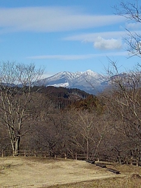 川崎城跡公園から見えた高原山（1月19日）