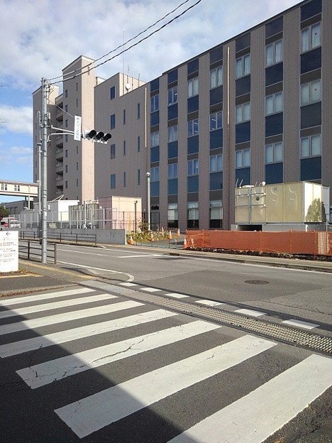 済生会病院の近くの横断歩道（12月9日）