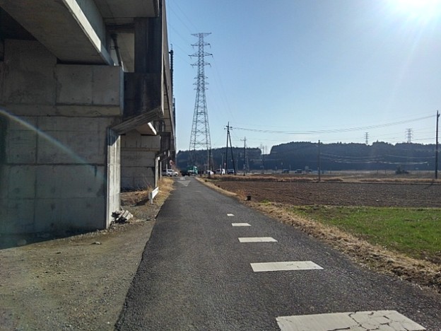 新幹線ガードも見える道（2月28日）