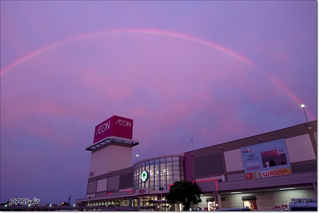 日没後の ”東の空に見えた虹”