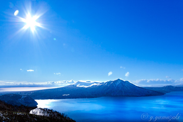 支笏湖と風不死岳と樽前山