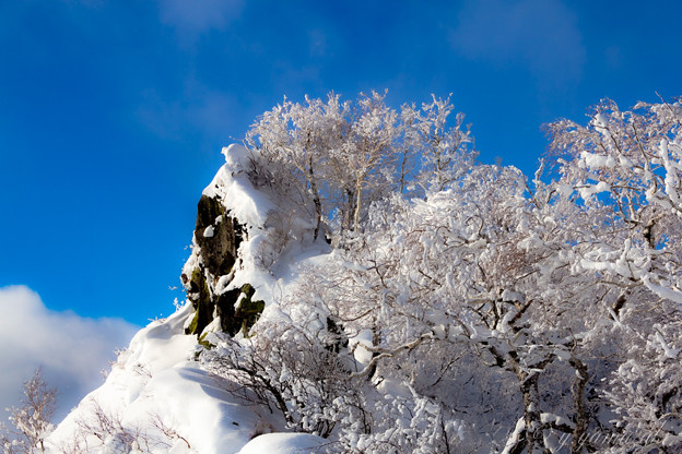 恵庭岳西峰方向の樹氷