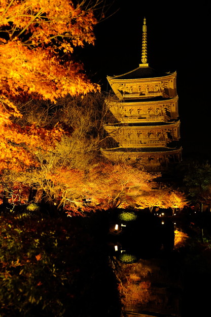 東寺五重塔のライトアップ　その１