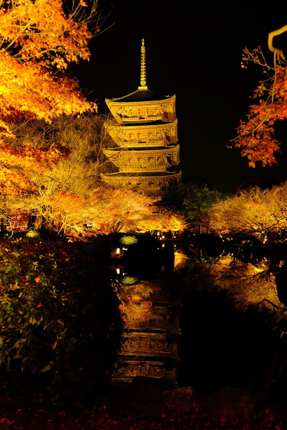東寺五重塔のライトアップ　その２