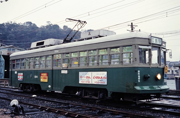 19920203広島電鉄584＠江波車庫