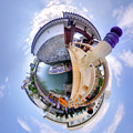 Photos: 駿府城 東御門橋と遊覧船「葵舟」 Little Planet