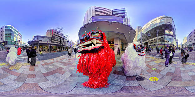 琉球の獅子、静岡市呉服町にて　360度パノラマ写真(2)
