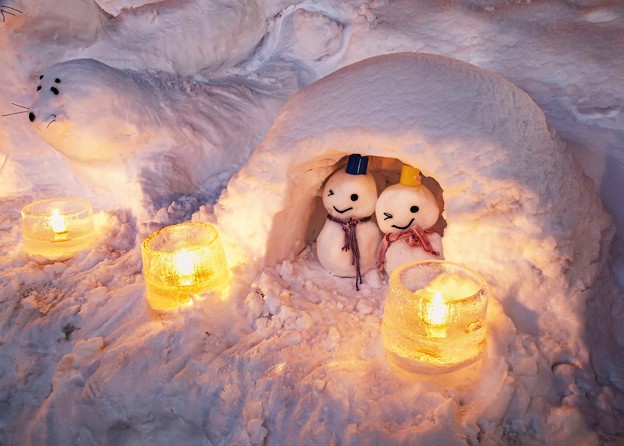 Candlelight &amp; Snow figure [ Snowman ]