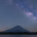 富士と天の川　精進湖にて　その２