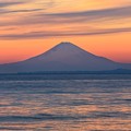 岩井海岸の夕焼けと富士　その３