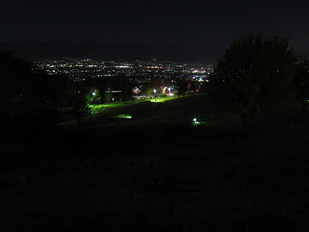 笛吹川フルーツ公園からの夜景