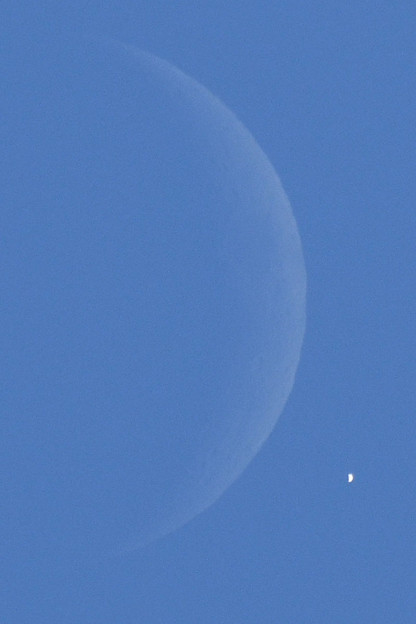昼間の月と金星