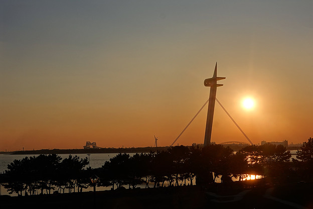 葛西臨海公園で見た夕日