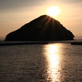 湯ノ島と夕陽