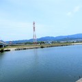 喜志大橋の下から石川上流を望む
