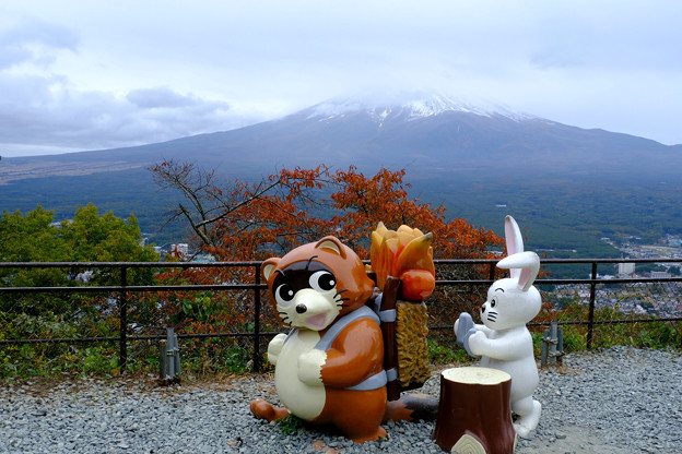 カチカチ山と富士山