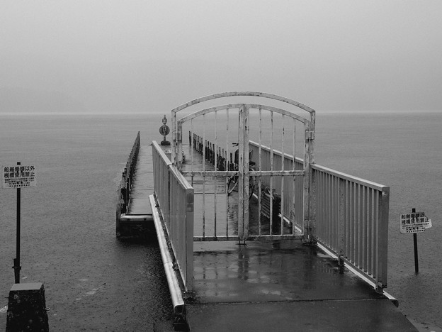 雨降る桟橋