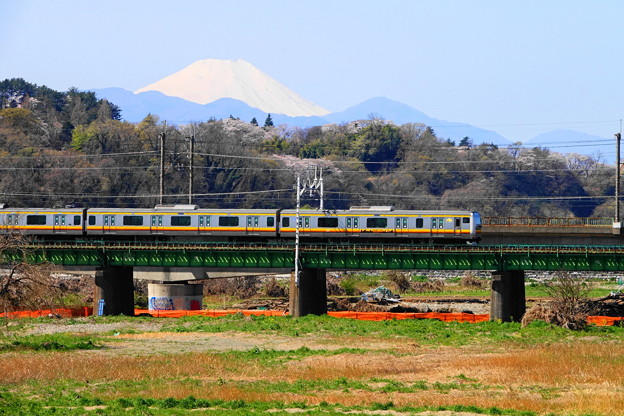 Photos: 200325_10N_南武線と富士山・RX10M3(是政橋) (4)