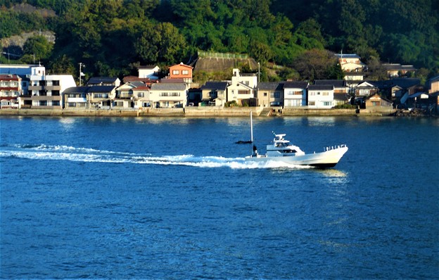 Photos: 白い釣り船 全速快走＠大漁祈願＠瀬戸内海21.10.15