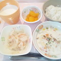 Photos: １０月１９日朝食(クラムチャウダー) #病院食