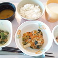 Photos: １１月２８日朝食(お魚豆腐の野菜あん) #病院食