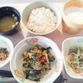 Photos: １２月７日朝食(ほうれん草と玉子の炒め物) #病院食