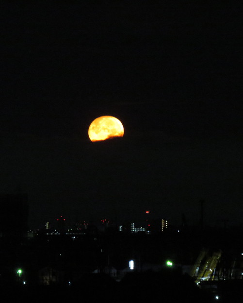 Photos: 富士山近辺に沈む月　パール富士は！