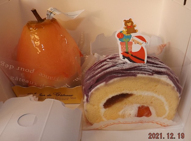 2021/12/19（日）・「ラフランスルージュ」と「紫芋ロールケーキ」