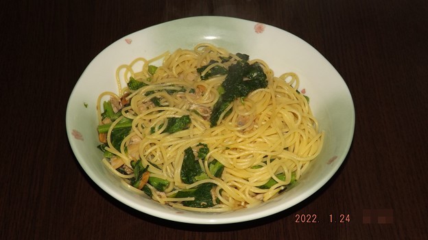 2021/01/24（月）・洋食・はまぐりと菜の花のスパゲッティ
