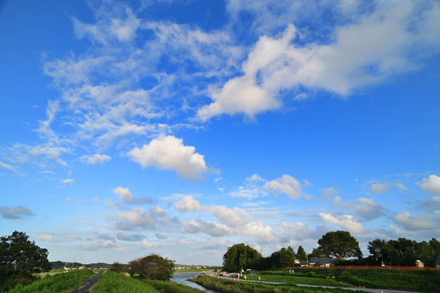 写真: 那珂川と桜川合流地点付近の空