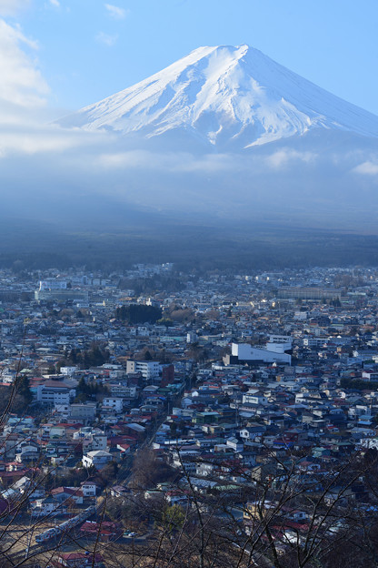 写真: 富士山と富士急行6000系電車（205系）