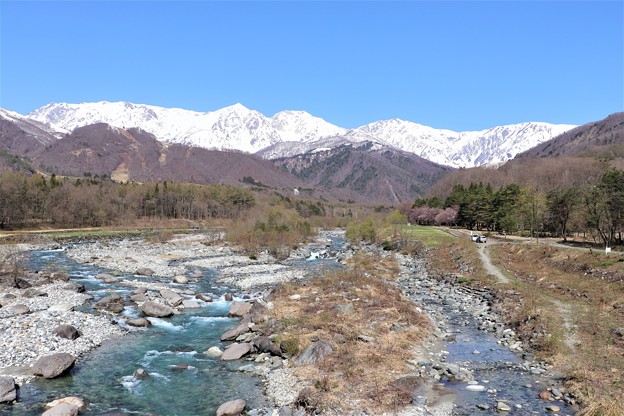 松川と白馬三山