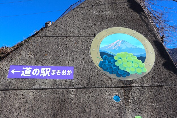 道の駅まきおか「富士山名産ぶどう」レリーフ