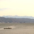諏訪湖とゆきどけが始まった八ヶ岳連峰