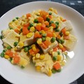 写真: 高野豆腐とミックスベジタブルの卵とじ