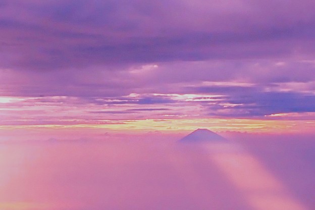 写真: 黄昏の富士